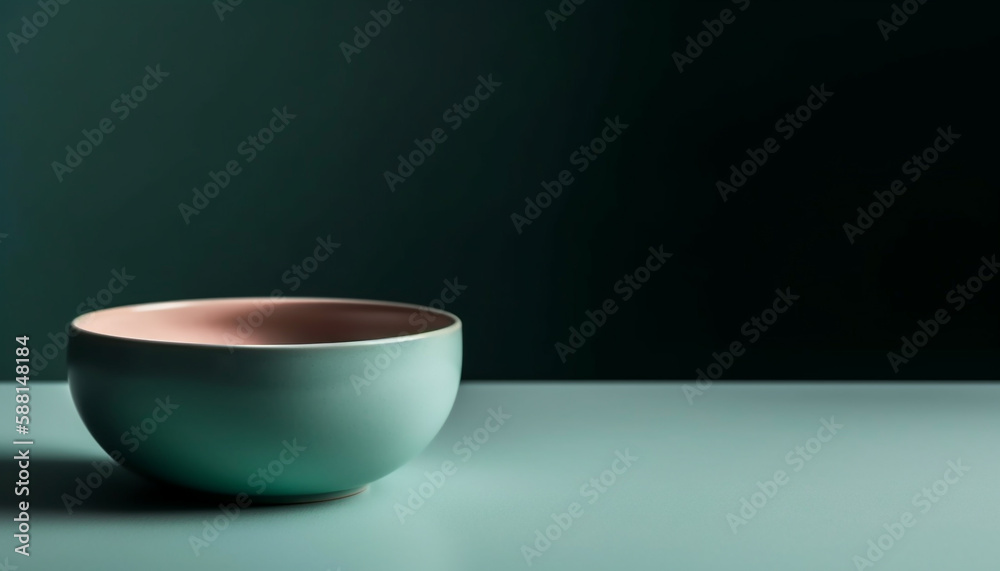 Ceramic coffee mug with blue patterned design generated by AI Ceramic coffee mug with blue patterned design generated by AI