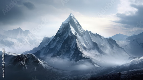 Breathtaking and serene snowy mountain peak © Oliver