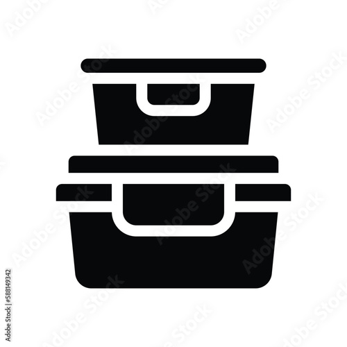 food container solid icon illustration vector graphic
