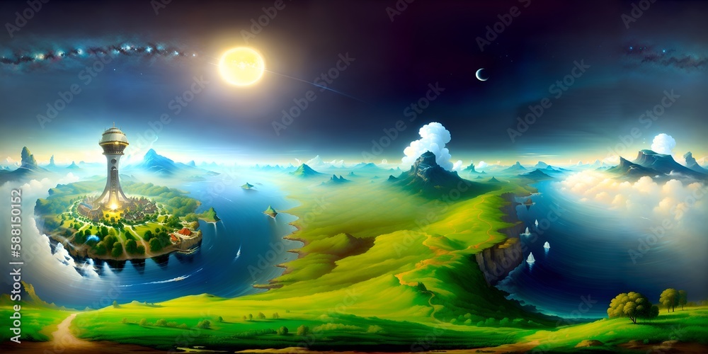 Photo of a serene island in the midst of the vast oceanic horizon Photo of a serene island in the midst of the vast oceanic horizon
