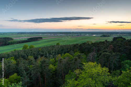 Zachód słońca nad Wielkopolską z wieży widokowej w Siekowie / Sunset over Wielkopolska from the observation tower in Siekowo © LukaszB
