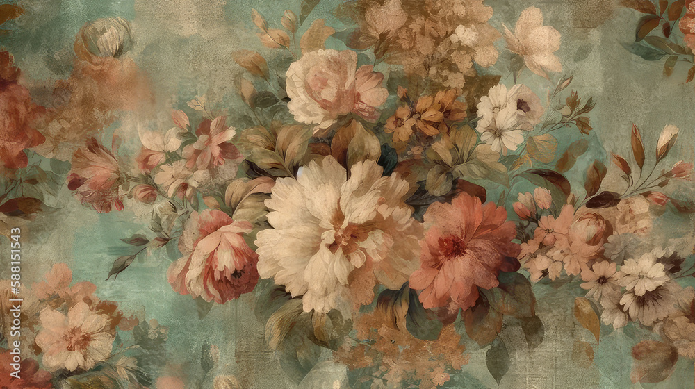 custom made wallpaper toronto digitalVintage floral wallpaper with a rustic background