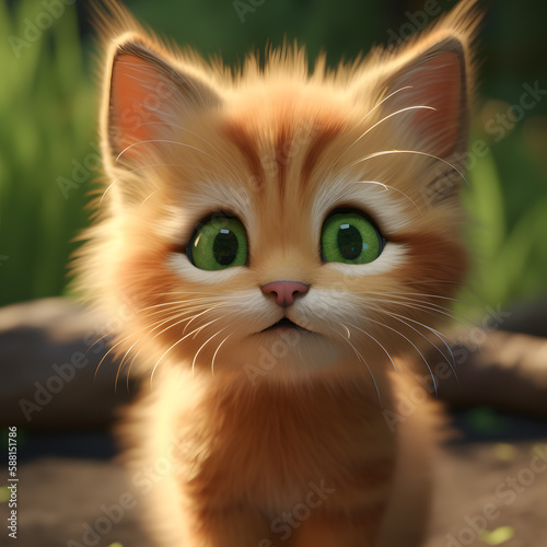 little cute kitten with green eyes © Eduardo