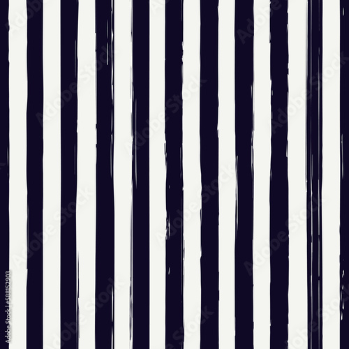 Brush strokes seamless pattern. Freehand vertical stripes print. Ink lines background. Grunge simple geometric design