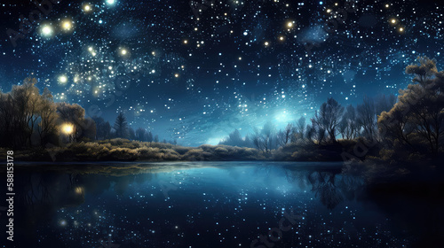 Exquisite and sparkling wallpaper of a starry night