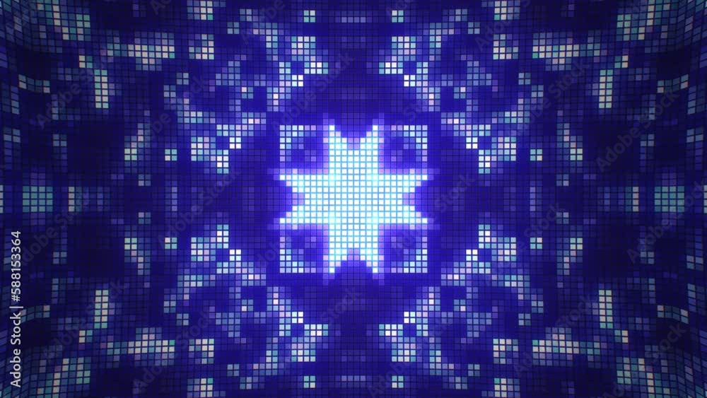 VJ Pixel Background Loop: Energize your visual performances with this dynamic, moving pixels VJ loop. Seamlessly crafted for a mesmerizing audio-visual experience at live events, DJ shows, and more.