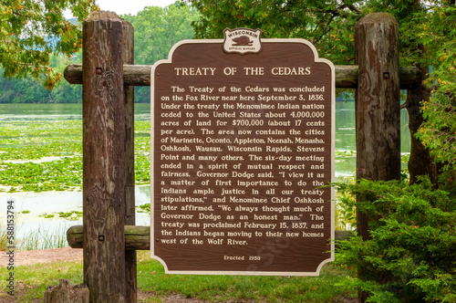 Treaty Of The Cedars Historical Marker, Little Chute, Wisconsin