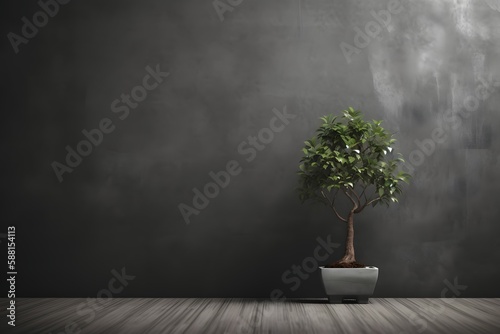 Ficus animation in dark apartment