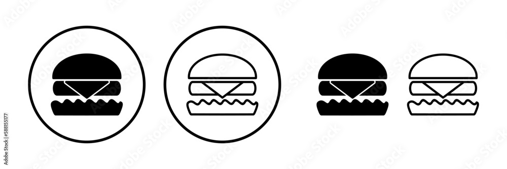 Burger icon vector. hamburger logo icon. fast food icon Burger icon vector. hamburger logo icon. fast food icon