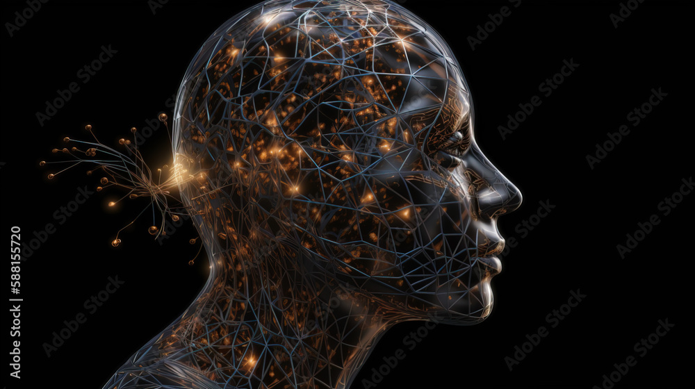 Generative AI. Artificial intelligence AI analysis big data in smart office concept , robot AI and algorithms replacing human workers in many industries Generative AI. Artificial intelligence AI analysis big data in smart office concept , robot AI and algorithms replacing human workers in many industries