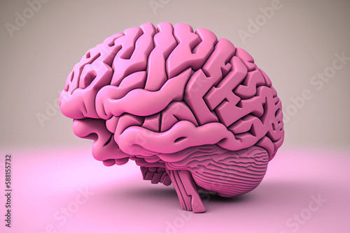 Anatomic Human Brain Specimen 3D rendered illustration. Made with Generative AI
