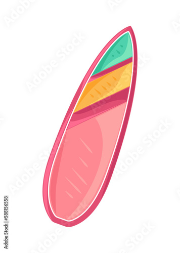 Surfboard on white background