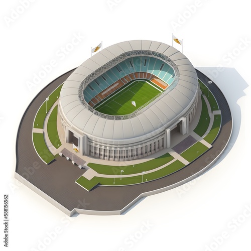 Платно Old Wembley stadium isometric view realistic photography white background 8k