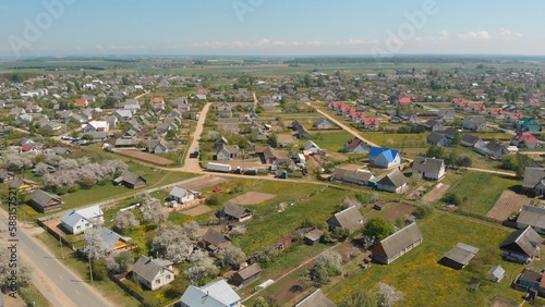 Belarusian urban settlement - Radun. Aerial view.