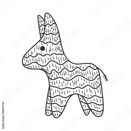 mexican pinata on white background