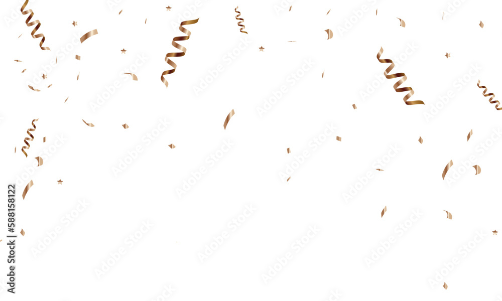 congratulatory background with gold confetti and serpentine. Vector illustration congratulatory background with gold confetti and serpentine. Vector illustration