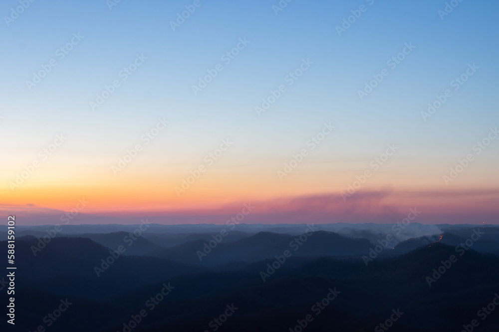Gradient in Sky with Forest Fire in Distance Gradient in Sky with Forest Fire in Distance