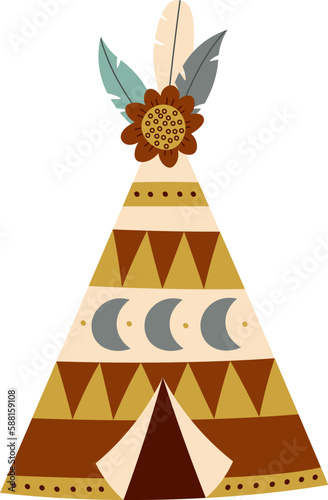 Teepee tent with ornaments