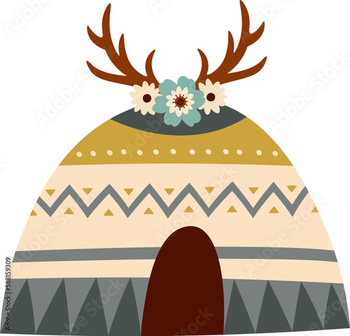 Teepee tent with ornaments