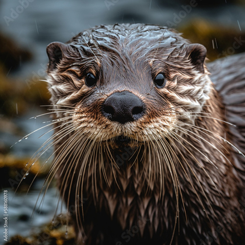 close up of a otter © Regina