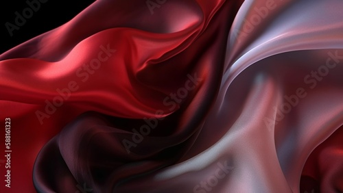red and black silk cloth,elegant , transparent , translucent generative AI
