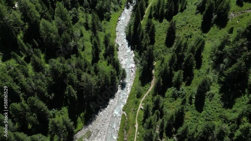 view onto valley Defereggental in Tyrol in summer photo