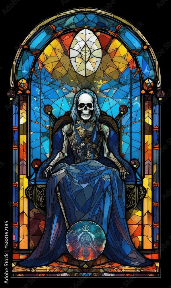 The Death Card, Ai Generated Image of a Tarot Card representing Death