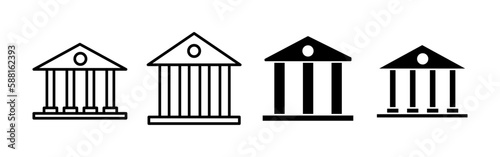 Bank icon vector for web and mobile app. Bank sign and symbol, museum, university