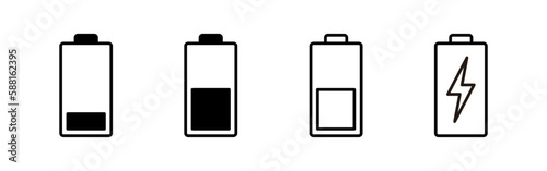 Battery icon vector for web and mobile app. battery charging sign and symbol. battery charge level