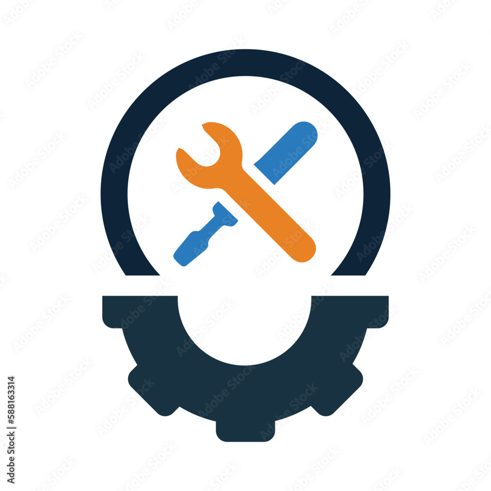 screwdriver, wrench, gear, maintenance tool icon screwdriver, wrench, gear, maintenance tool icon