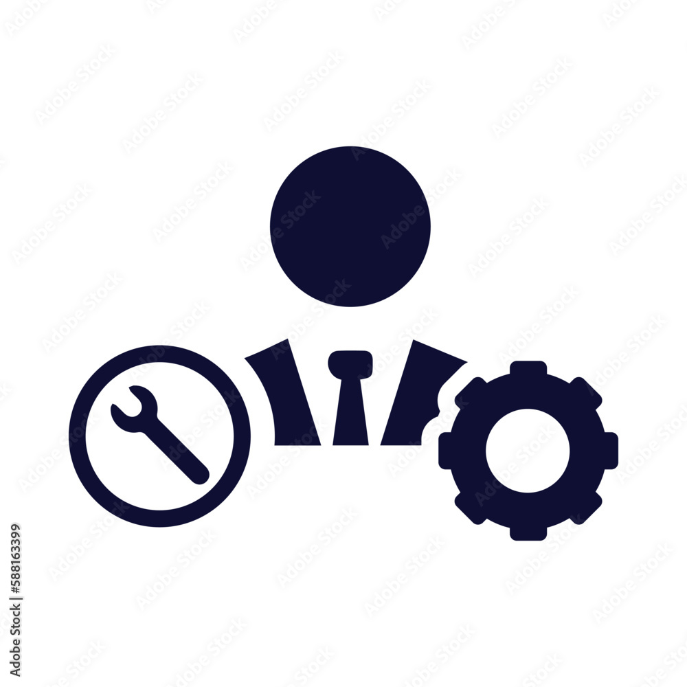 man, gear, people, management, maintenance worker icon man, gear, people, management, maintenance worker icon