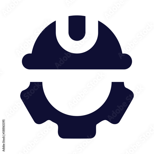 man, gear, people, management, maintenance worker icon