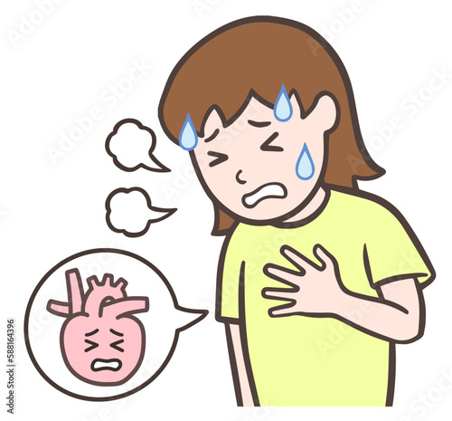 動悸息切れで苦しい女性