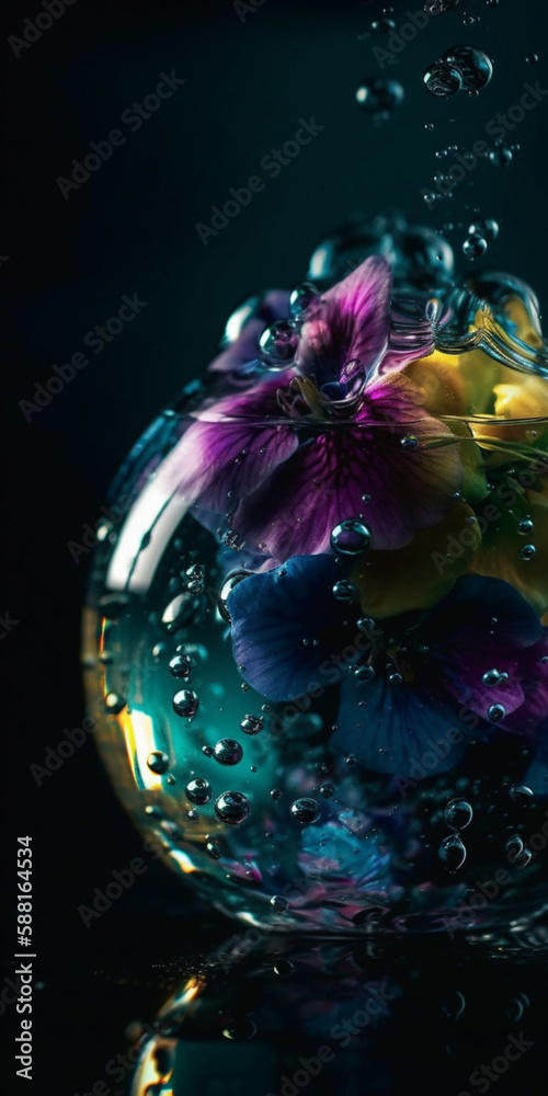 flowers in a bubble flowers in a bubble