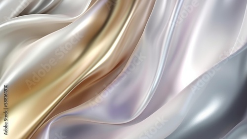 Untitled white and gold cloth, elegant,exotic , thin, exotic, wavy, Generative AIdesign 