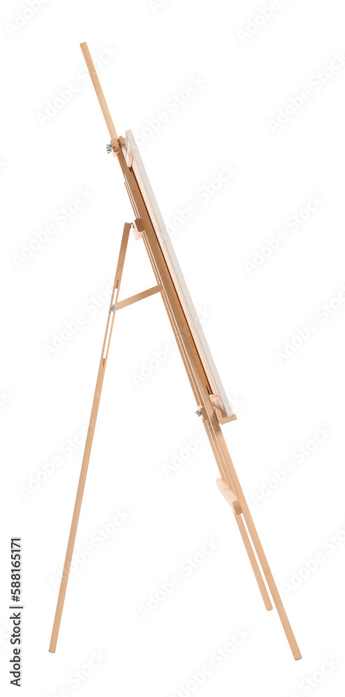 Wooden easel with canvas isolated on white Wooden easel with canvas isolated on white