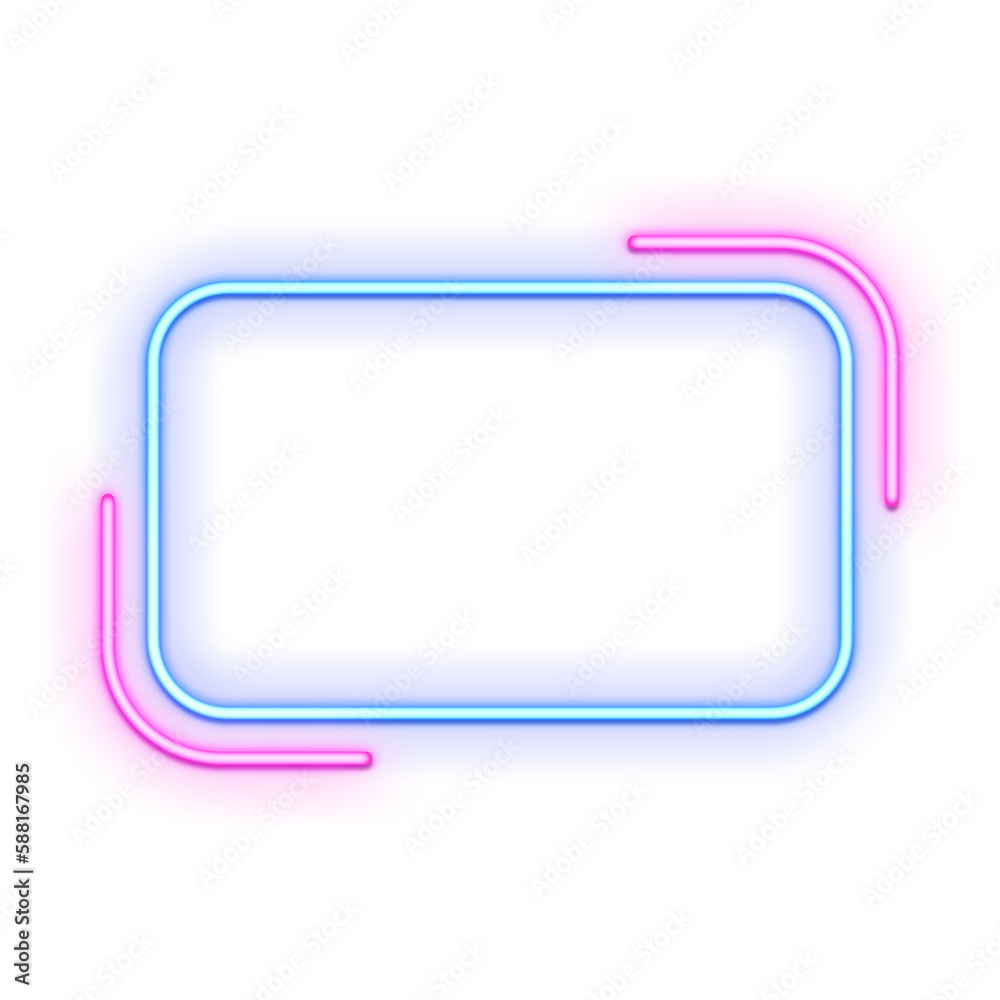 Blue and Pink Geometric Neon Frame Blue and Pink Geometric Neon Frame