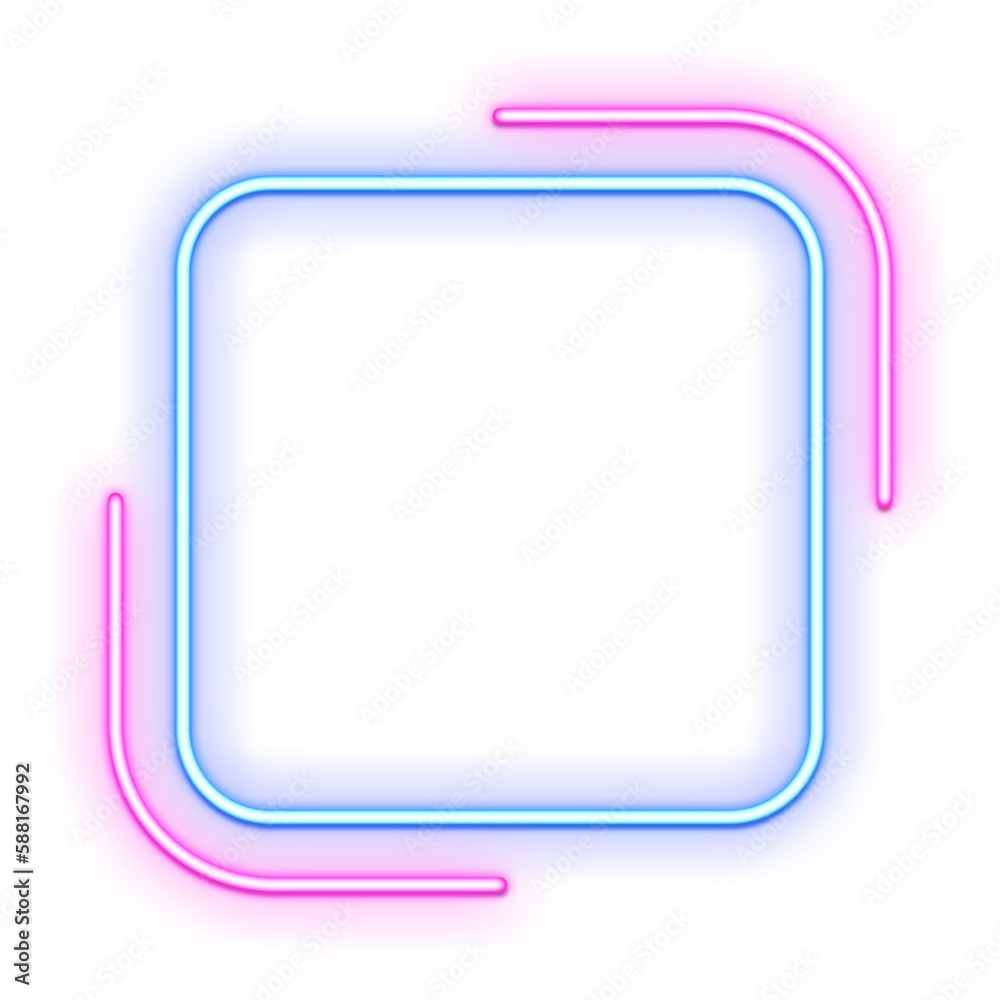 Blue and Pink Geometric Neon Frame Blue and Pink Geometric Neon Frame