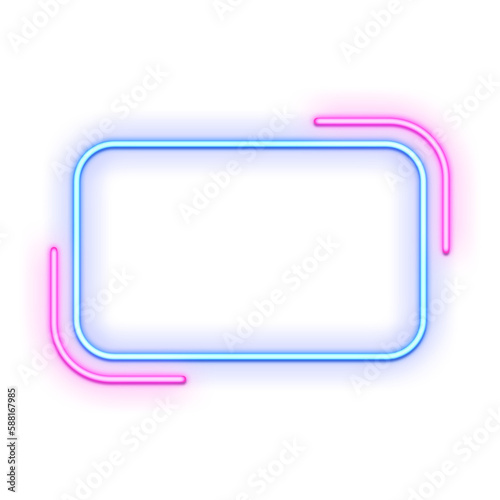 Blue and Pink Geometric Neon Frame