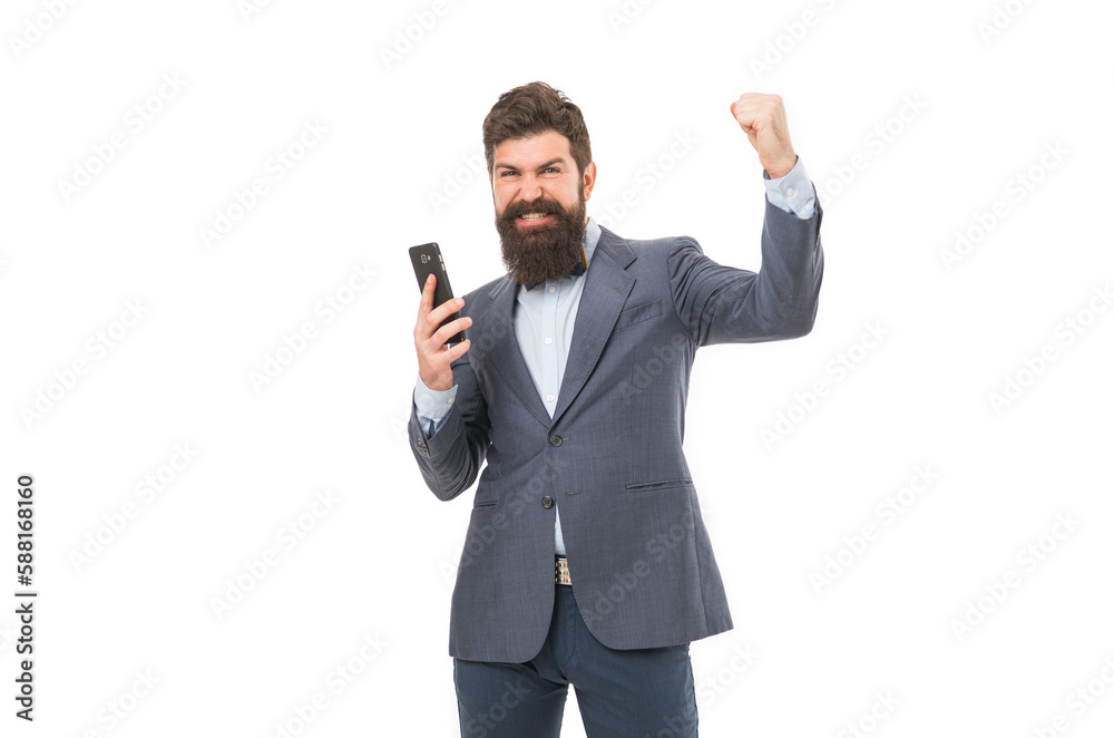 Business information. Businessman calling client hold smartphone. Good business talk. Man manager phone conversation. Guy with smartphone call friend. Mobile call concept. Successful business call Business information. Businessman calling client hold smartphone. Good business talk. Man manager phone conversation. Guy with smartphone call friend. Mobile call concept. Successful business call