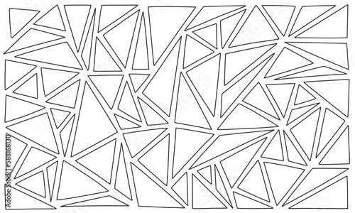 細い線で描かれた76種類の三角形のイラストセット