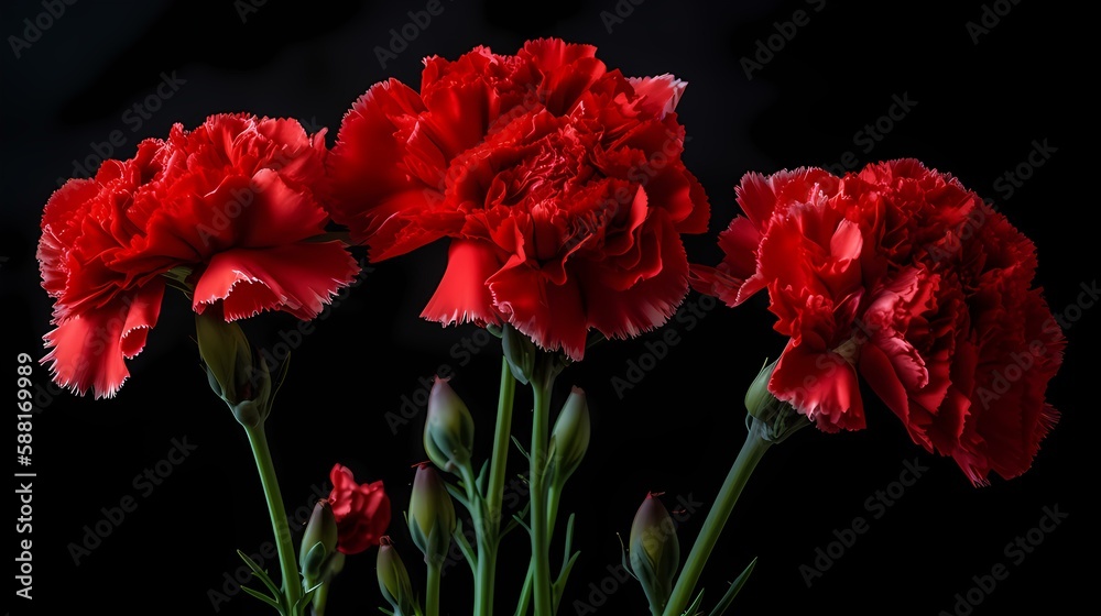 Bold Red Carnations