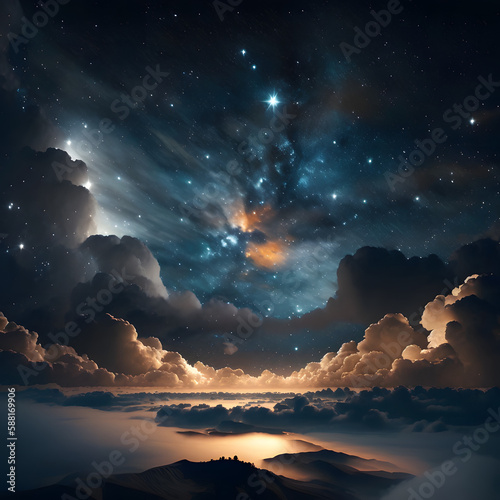 Amazing Lanscape, clouds, stars