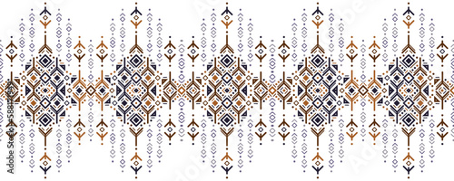 Tribal ethnic seamless striped pattern in Aztec style. Ikat geometric folklore ornament. Indian, Gypsy, Mexican, Scandinavian, folk pattern.