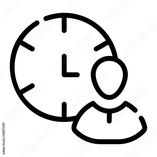 working hours line icon