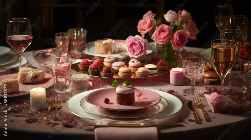 Delicate Decadence: A Selection of Exclusive and Elegant Girly Food, Generative AI