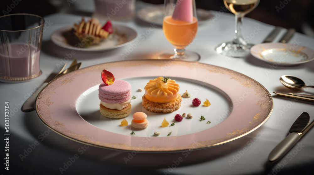 Delicate Decadence: A Selection of Exclusive and Elegant Girly Food, Generative AI Delicate Decadence: A Selection of Exclusive and Elegant Girly Food, Generative AI