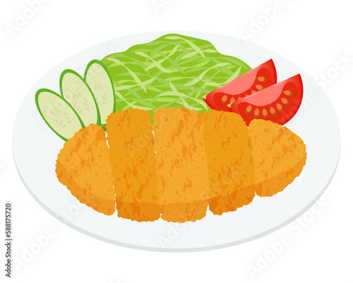 とんかつのイラスト