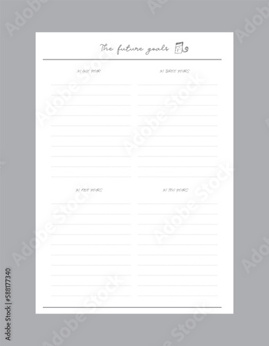 fitness goal planner. Cute style with Sean and Sea partners. Plan your day make dream happen.	 