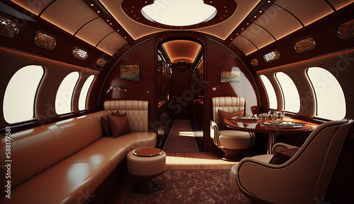 Luxury yacht interior modern design and elegance generated by AI